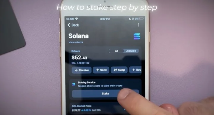 Staking details page for Solana.
