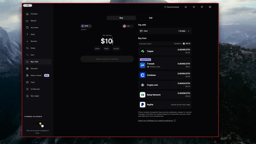 Screen listing various payment methods like card, PayPal, and Apple Pay.