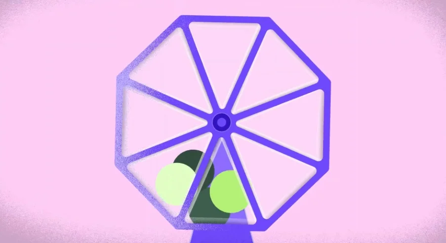 Representation of the random validator selection process using a lottery mechanism.