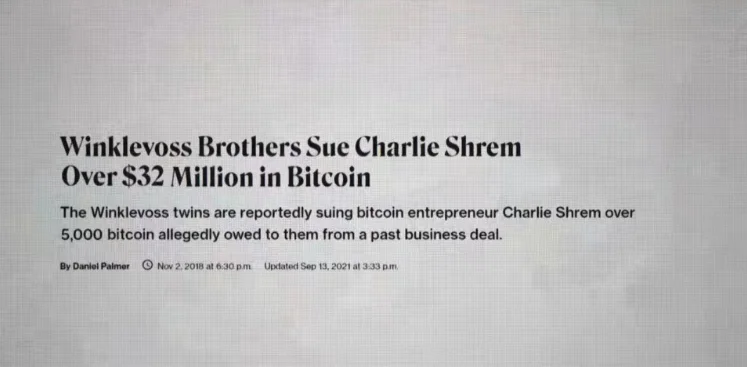legal news headline regarding the Winklevoss lawsuit.
