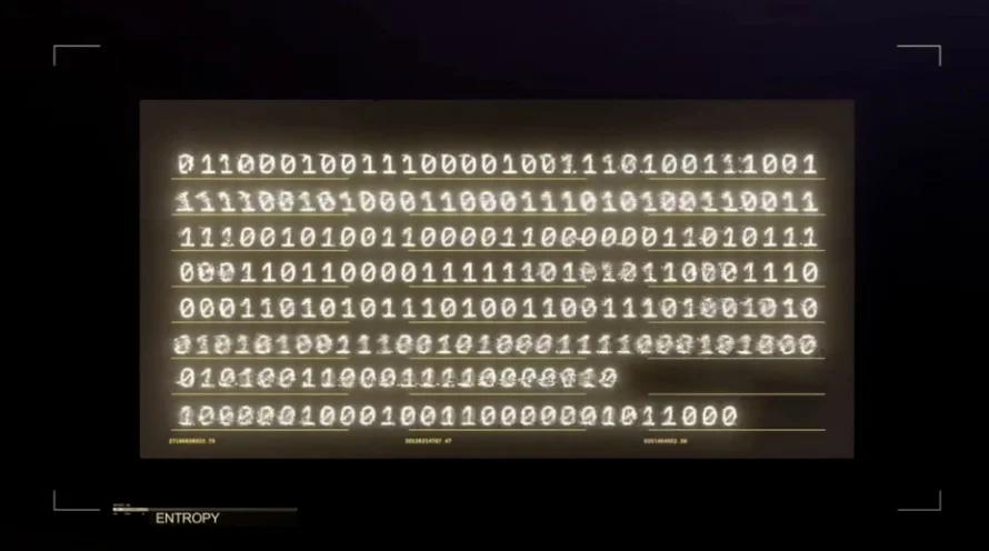 A visual animation showing a data string being split into three separate encrypted data blocks.