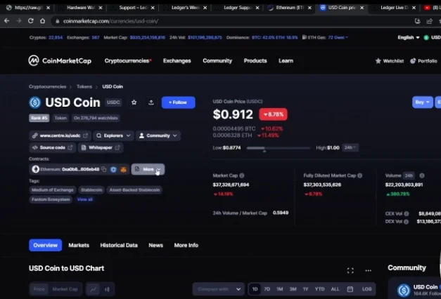 A drop-down menu showing multiple contract addresses for different blockchain networks.