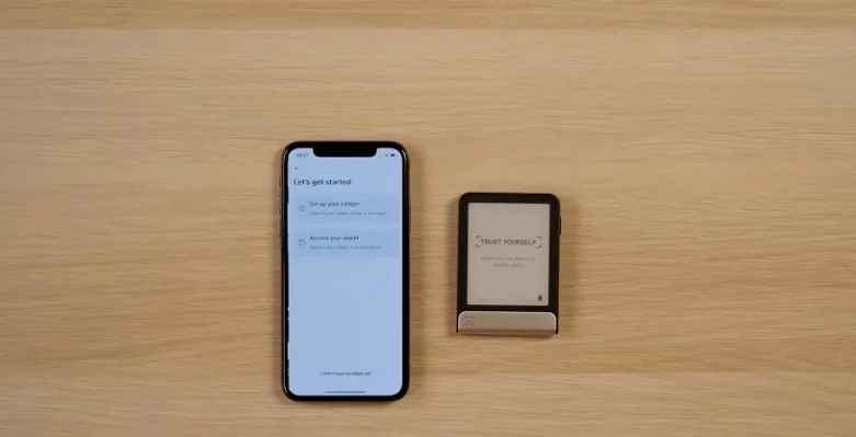 Ledger Live app setup screen showing 'Set up your Ledger' and 'Restore your wallet' options
